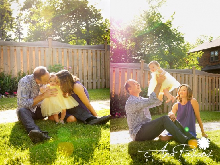 Toronto Family Photography at sunset at home